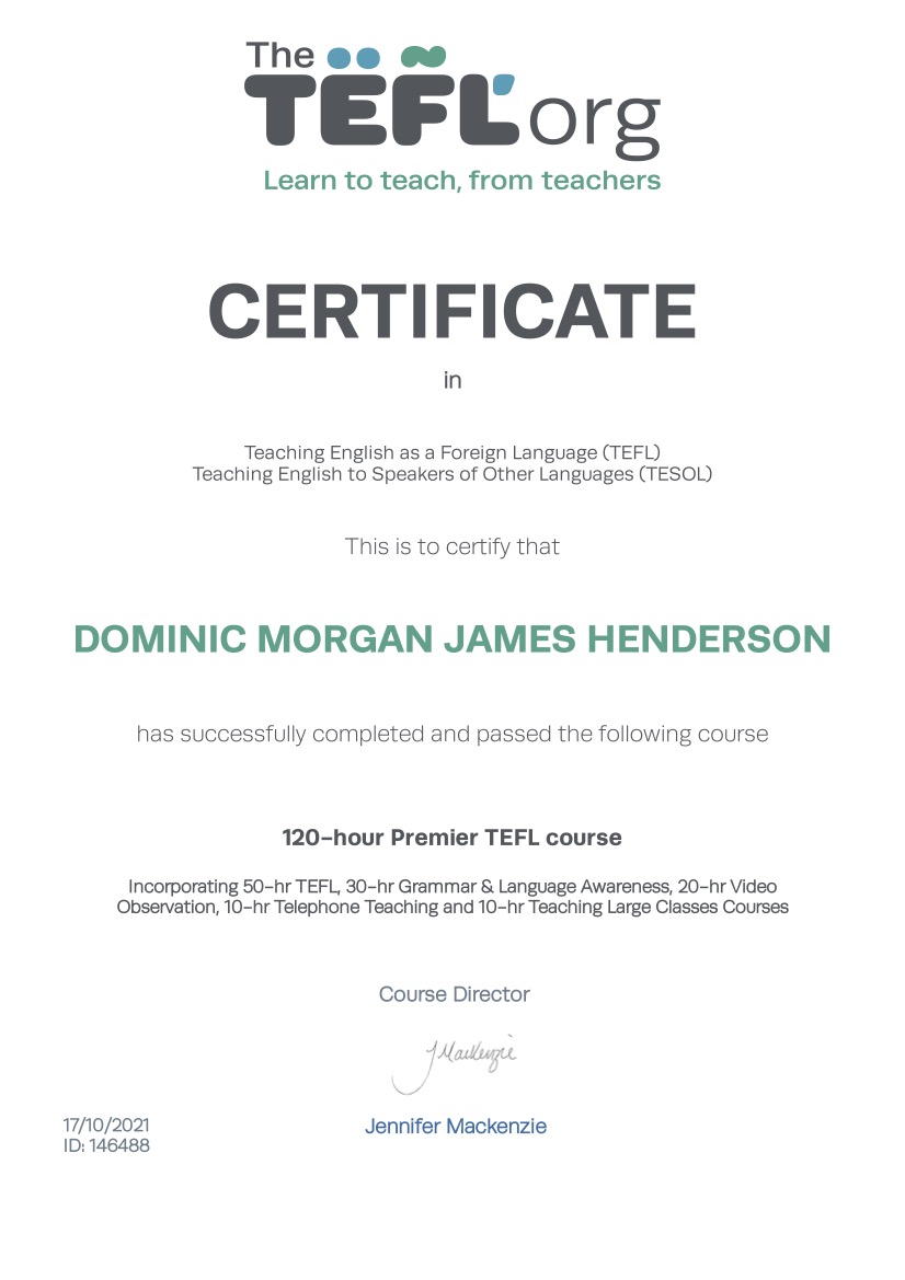 TEFL Certificate